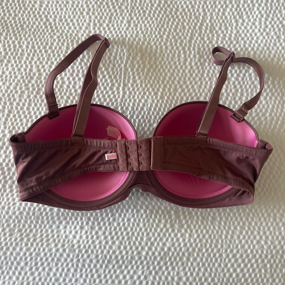 PINK Victoria’s Secret Wear Everywhere Padded Underwire PushUp Strapless Bra 36D - Picture 4 of 6